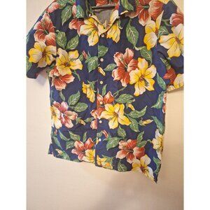 Vintage Polo Shirt Mens Lg L Ralph Lauren Floral Hawaiian Inside Pocket EUC